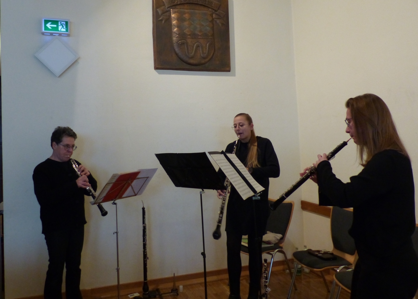 Musikalische Begleitung durch die Musikschule Schwetzingen: Barbara Obert, Franca-Juliana Brunke, Saskia Krämer.