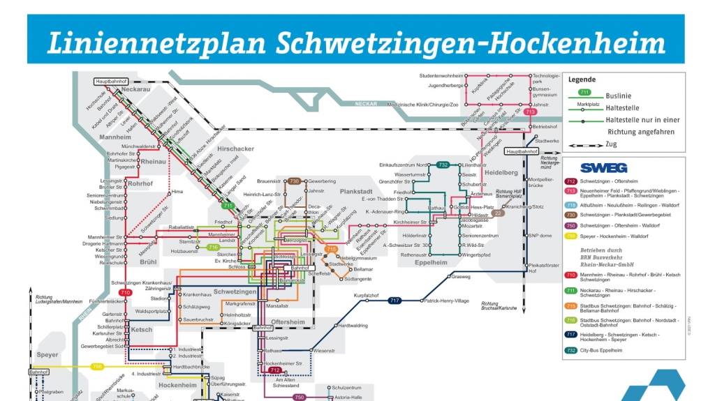 Liniennetzplan Schwetzingen-Hockenheim