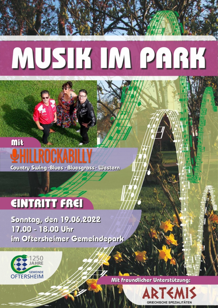 Plakat-Musik im Park-Hillrockabilly