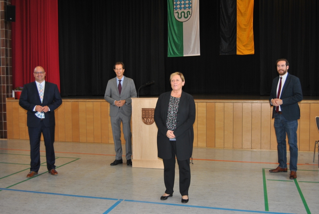 Bürgermeister Jens Geiß, Olav Gutting (CDU-Bundestagsabgeordneter), Dr. Susanne Eisenmann, Andreas Sturm (CDU-Landtagskandidat)