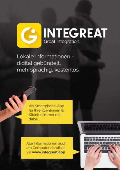 Flyer Werbung für Integreat-App