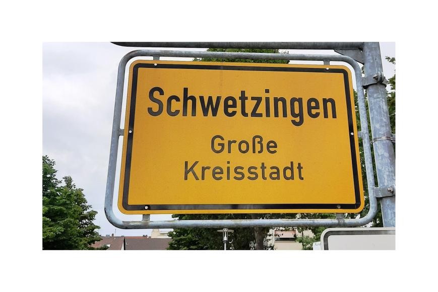 Ortsschild Schwetzingen Ortsschild Schwetzingen